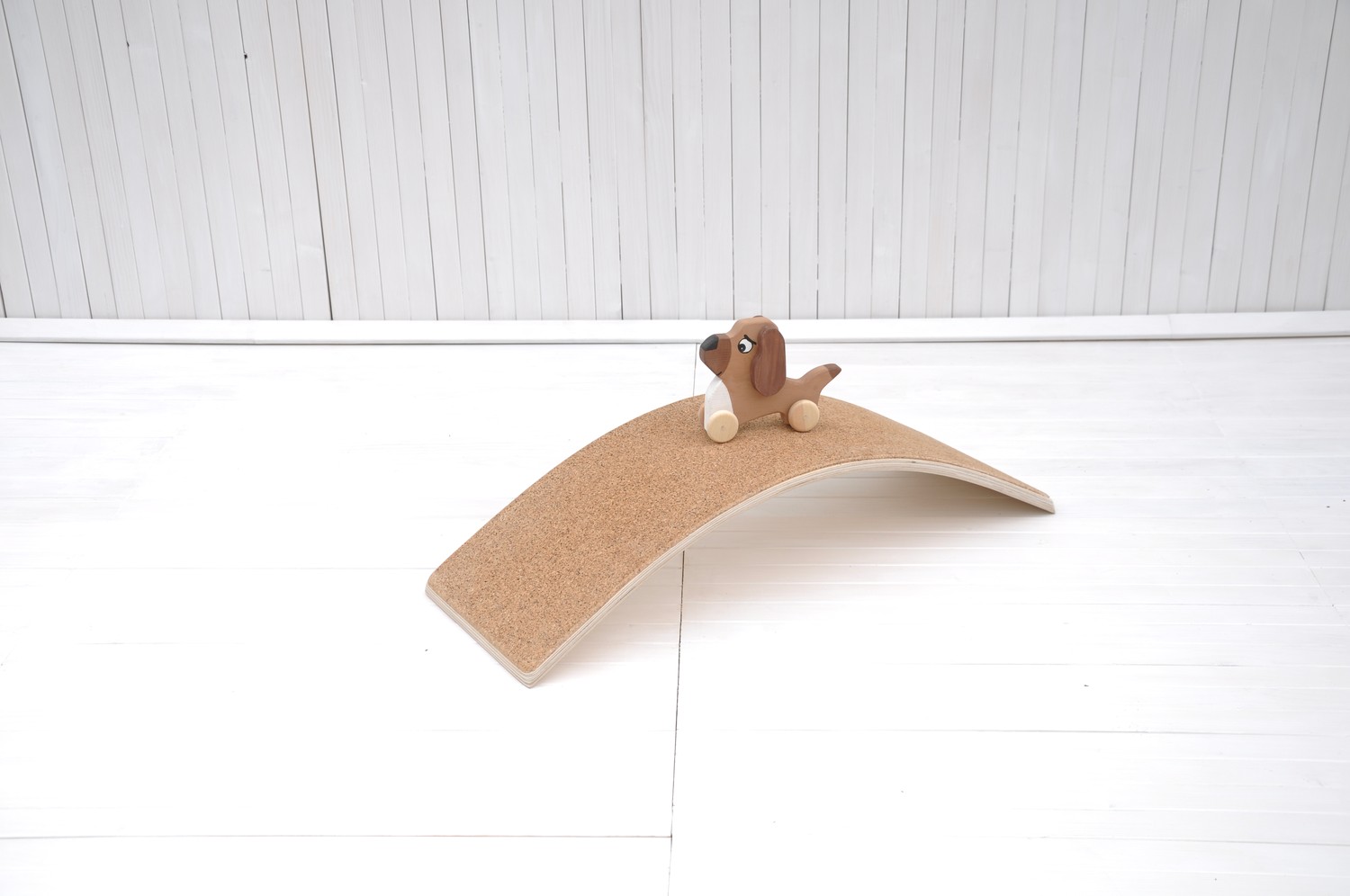 Balance Board Wobbly Toddly Fit with cork non-slip surface