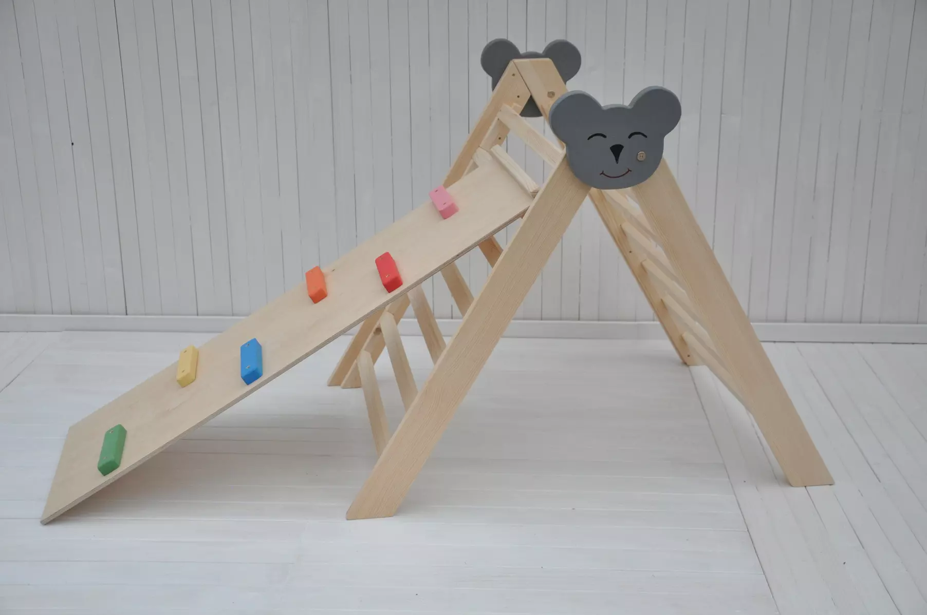 Toddler climbing frame and slide Koala Kids made of hand selected solid european wood, handcrafted and tested directly from BarinToys manufacturer.