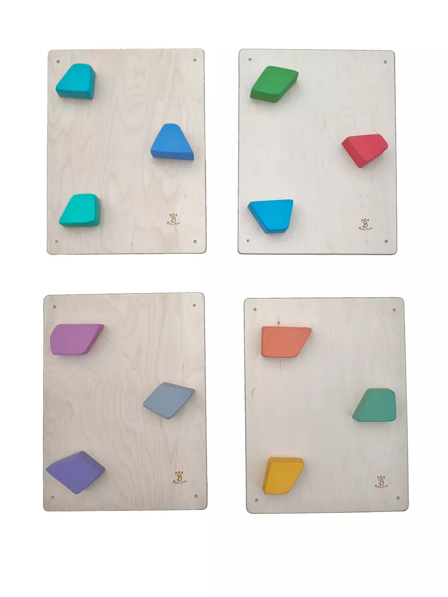 Barin Toys Rocks climbing wall panels 4-in-1 indoor kids jungle gym training kit for home, nursery, daycare centers.