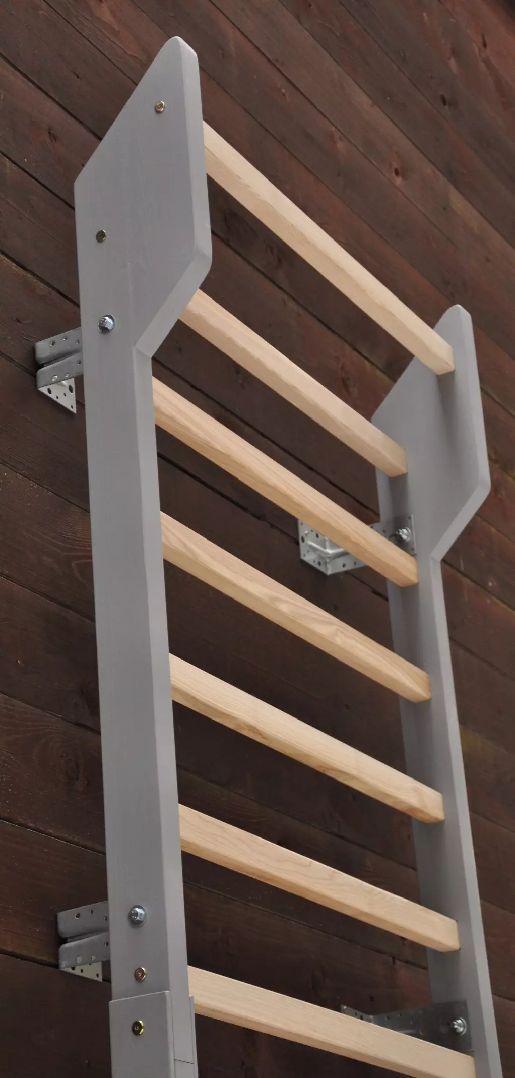 Swedish ladder for compact home gym Ash Grey Classic fitness wall bars available at Barin Toys UK online store with free delivery in UK.