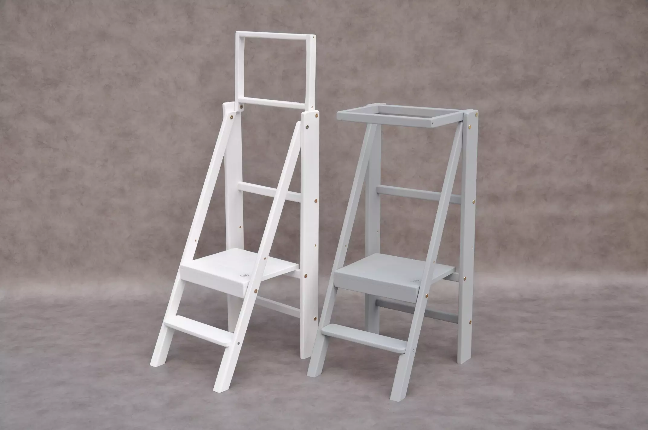 Foldable step stool Barin Toys Slim - childrens kitchen helper, wooden step stool.