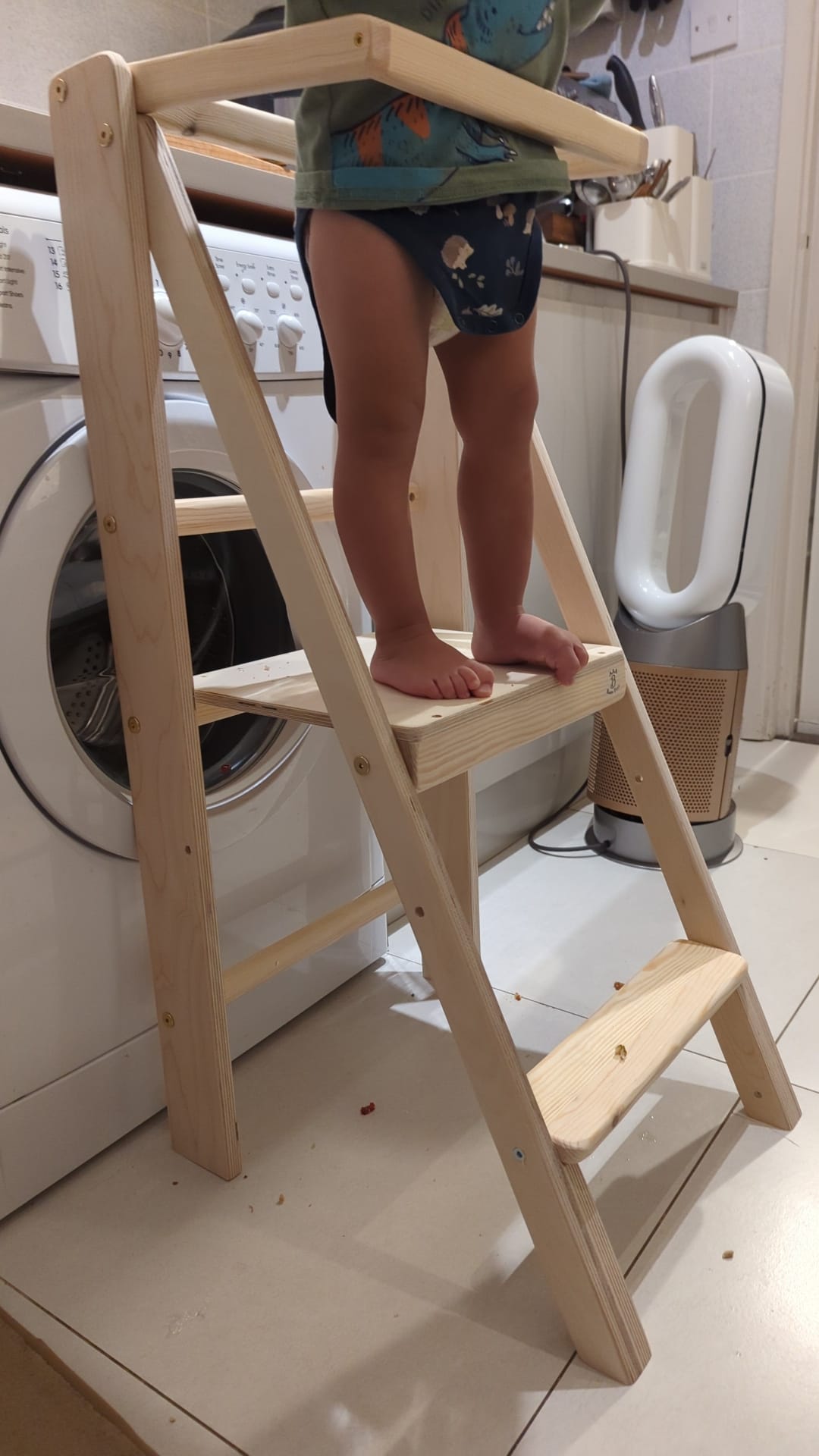 Slim learning tower foldable design by Barin Toys brand used by toddler